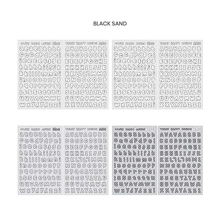 Black Sand - Ddung Phabet Transparent Line Alphabet Sticker Set